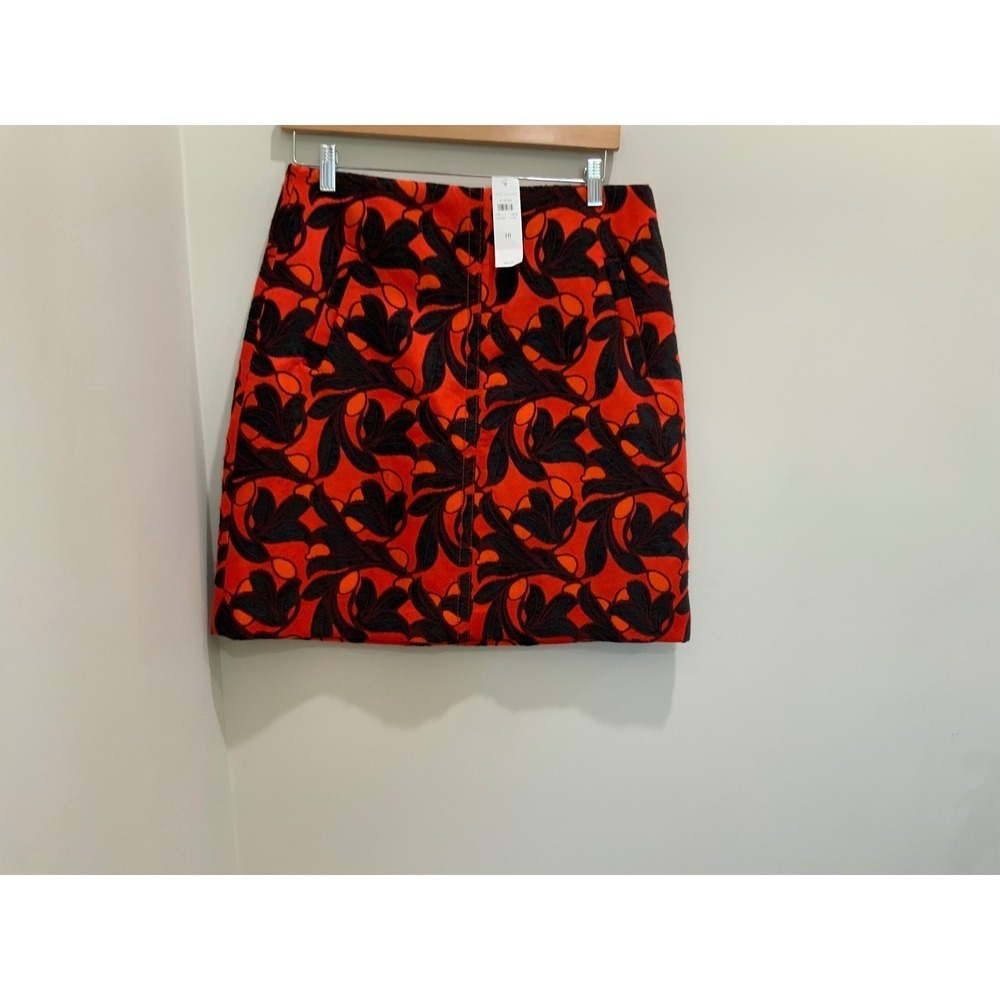 Ann Taylor Red Black Floral Jacquard Mini Skirt Size 10 NWT 21754784